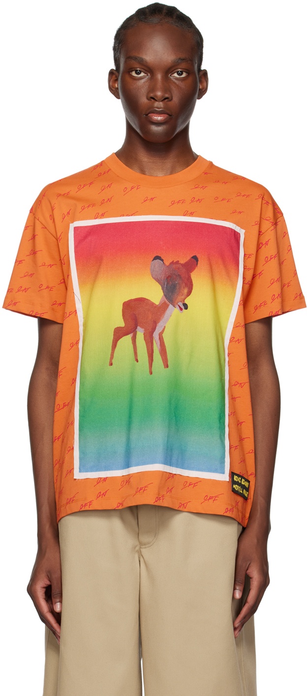 Meryll Rogge Orange Beni Bischof Edition Rainbow Deer T-Shirt Meryll Rogge