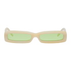 George Keburia Beige Long Rectangular Sunglasses