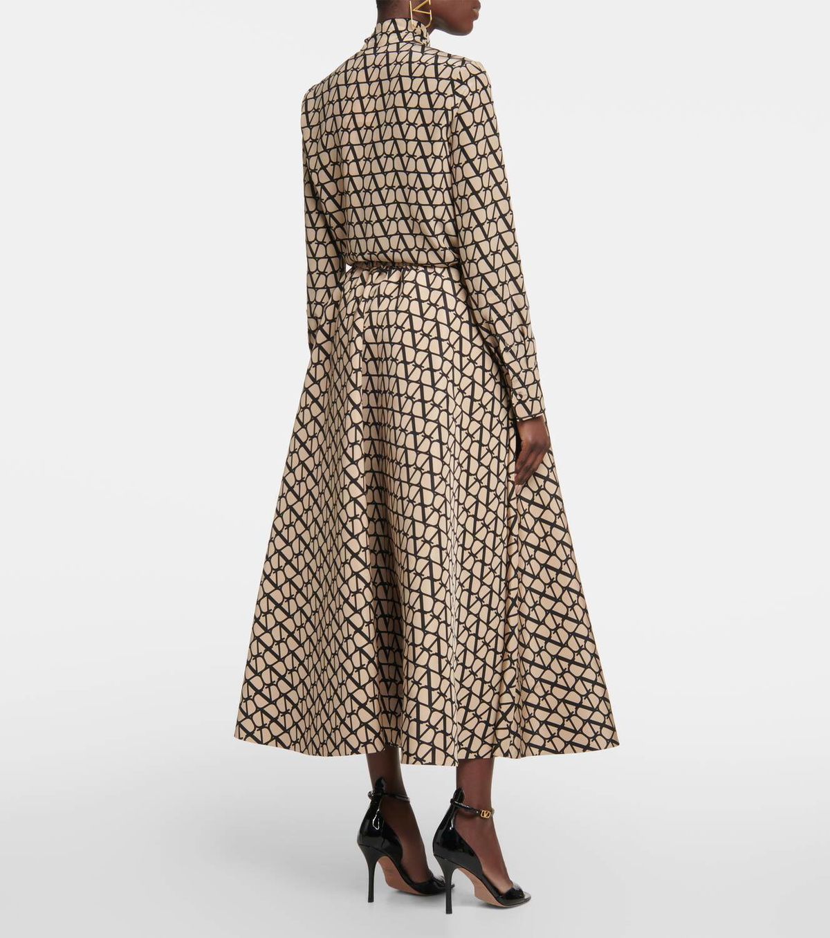Valentino Toile Iconographe silk midi skirt