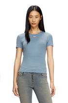Diesel T-shirt with D logo patch - T-Shirts Womens in Blue