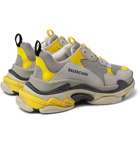 Balenciaga - Triple S Mesh and Leather Sneakers - Gray
