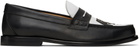 KidSuper Black & White Patchwork Penny Loafers