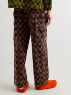 Marni - Wide-Leg Checked Cotton-Corduroy Cargo Trousers - Brown