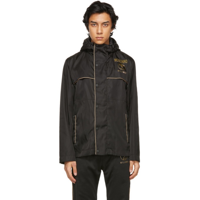Photo: Moschino Black and Gold Double Question Mark Jacket