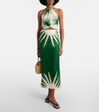 Cala de la Cruz Lodi printed halterneck linen crop top