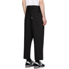 Comme des Garcons Homme Black Cotton Drill Garment-Dyed Trousers