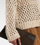 Brunello Cucinelli Sequined silk and linen-blend sweater