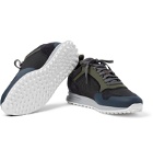 Dunhill - Radial Runner Leather and Suede-Trimmed Mesh Sneakers - Blue
