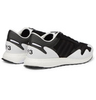 Y-3 - Rhisu Run Leather and Suede-Trimmed Mesh Sneakers - Black