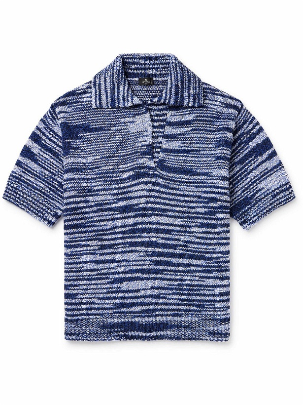 Photo: Etro - Space-Dyed Cotton-Blend Polo Shirt - Blue