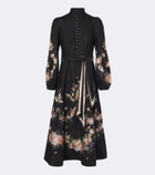 Zimmermann Valiant belted floral linen midi dress