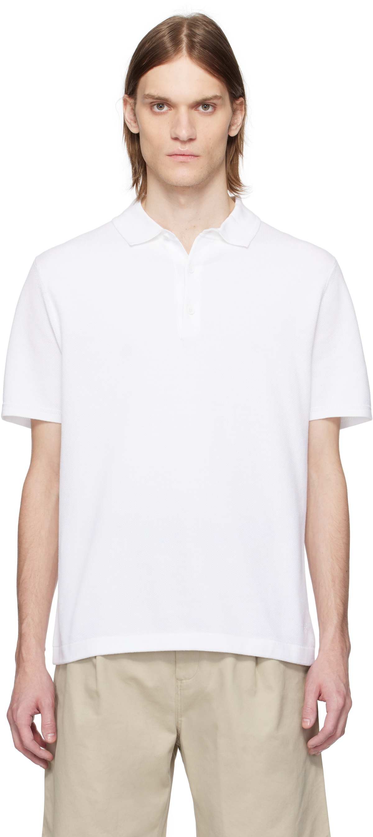 Reigning Champ White Supima Pique Ace Polo
