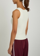 Tala 365 Ribbed V-neck Stretch-modal Vest Off White