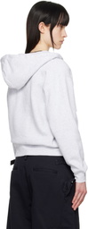 Dime Gray Cursive Zip Up Hoodie