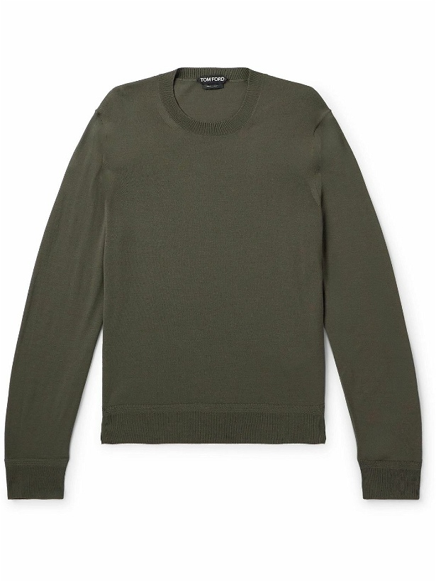 Photo: TOM FORD - Slim-Fit Wool Sweater - Green