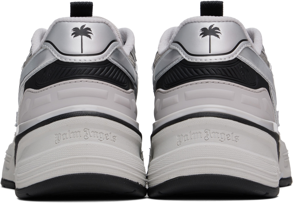 Palm Angels Silver PA 4 Leather Sneakers Palm Angels Palm Angels Silver PA 4 Leather Sneakers Palm Angels