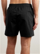Stone Island - Straight-Leg Mid-Length Logo-Embroidered Swim Shorts - Black