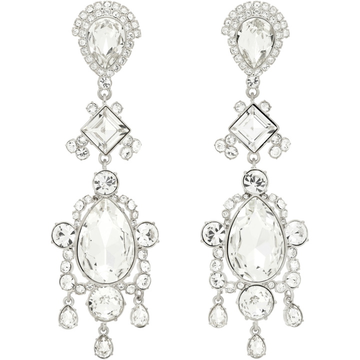 Photo: BALMAIN Brass & Crystal Pendant Earrings