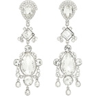 BALMAIN Brass & Crystal Pendant Earrings