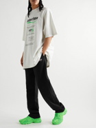 Balenciaga - Straight-Leg Logo-Print Cotton-Jersey Sweatpants - Black