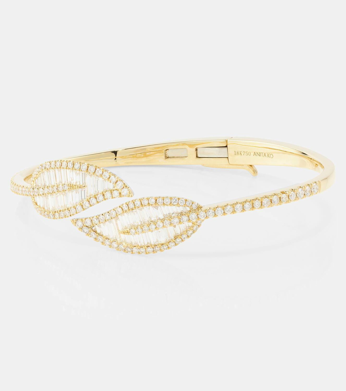 Anita Ko Leaf 18kt gold bracelet with diamonds