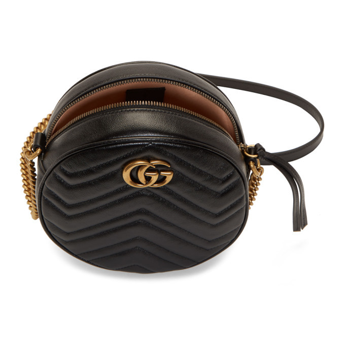 Gucci Black Round GG Marmont 2.0 Coin Pouch Gucci