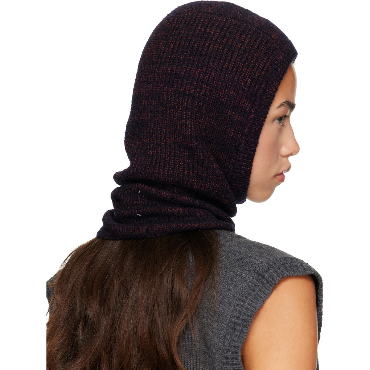 Maison Margiela Burgundy Wool Cotton Balaclava