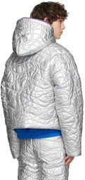 ERL Silver Hooded Puffer Jacket
