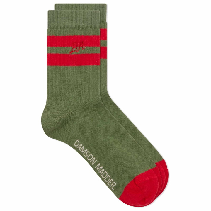 Photo: Damson Madder Women's Sporty Calf Socks in Olive 