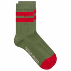 Damson Madder Women's Sporty Calf Socks in Olive 