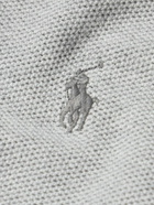 Polo Ralph Lauren - Logo-Embroidered Honeycomb-Knit Cotton Sweater - Gray