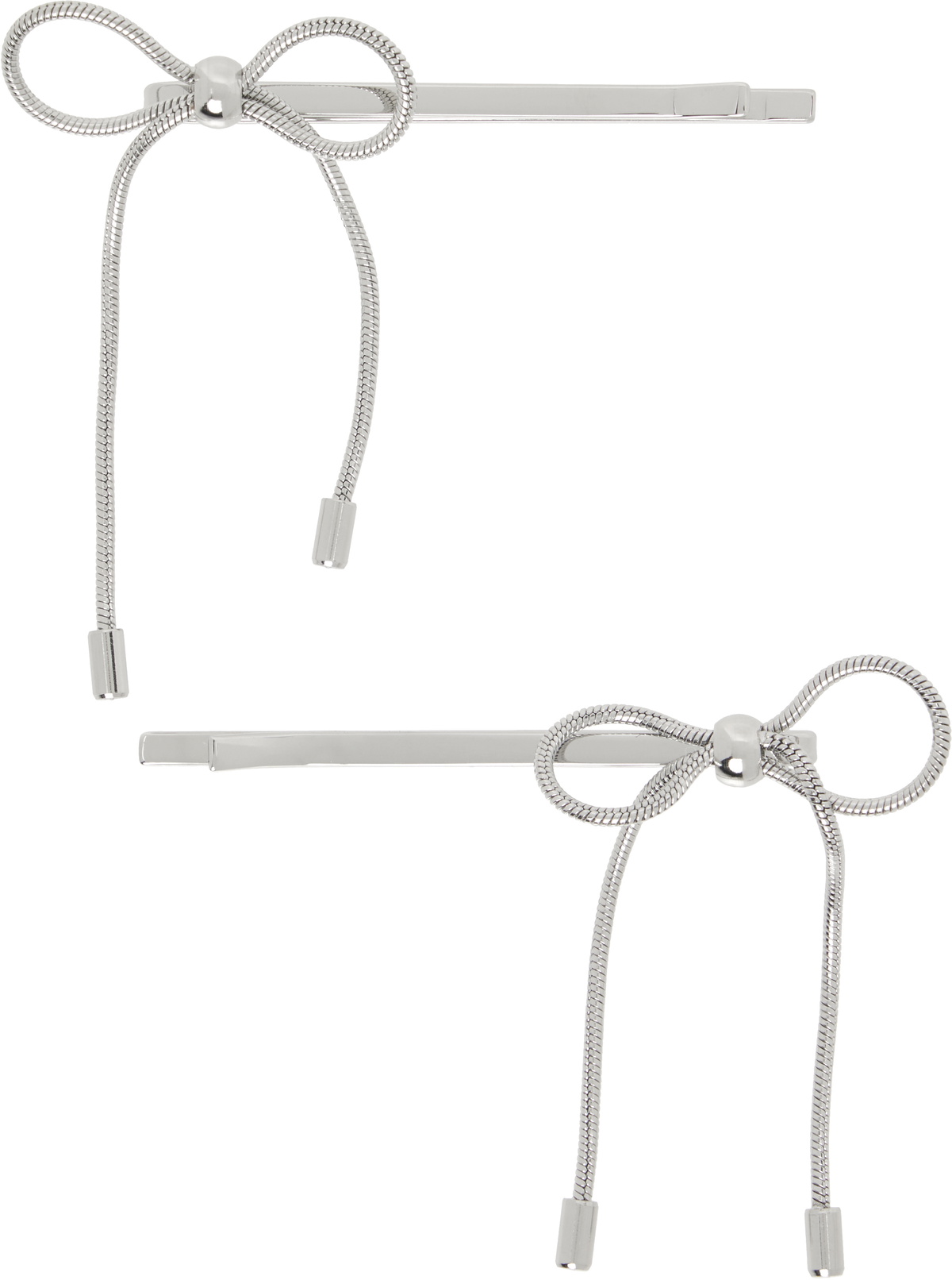 Marland Backus Silver Bow Hair Pins Set