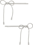 Marland Backus Silver Bow Hair Pins Set