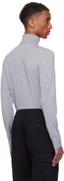 Theory Gray Merino Wool Turtleneck
