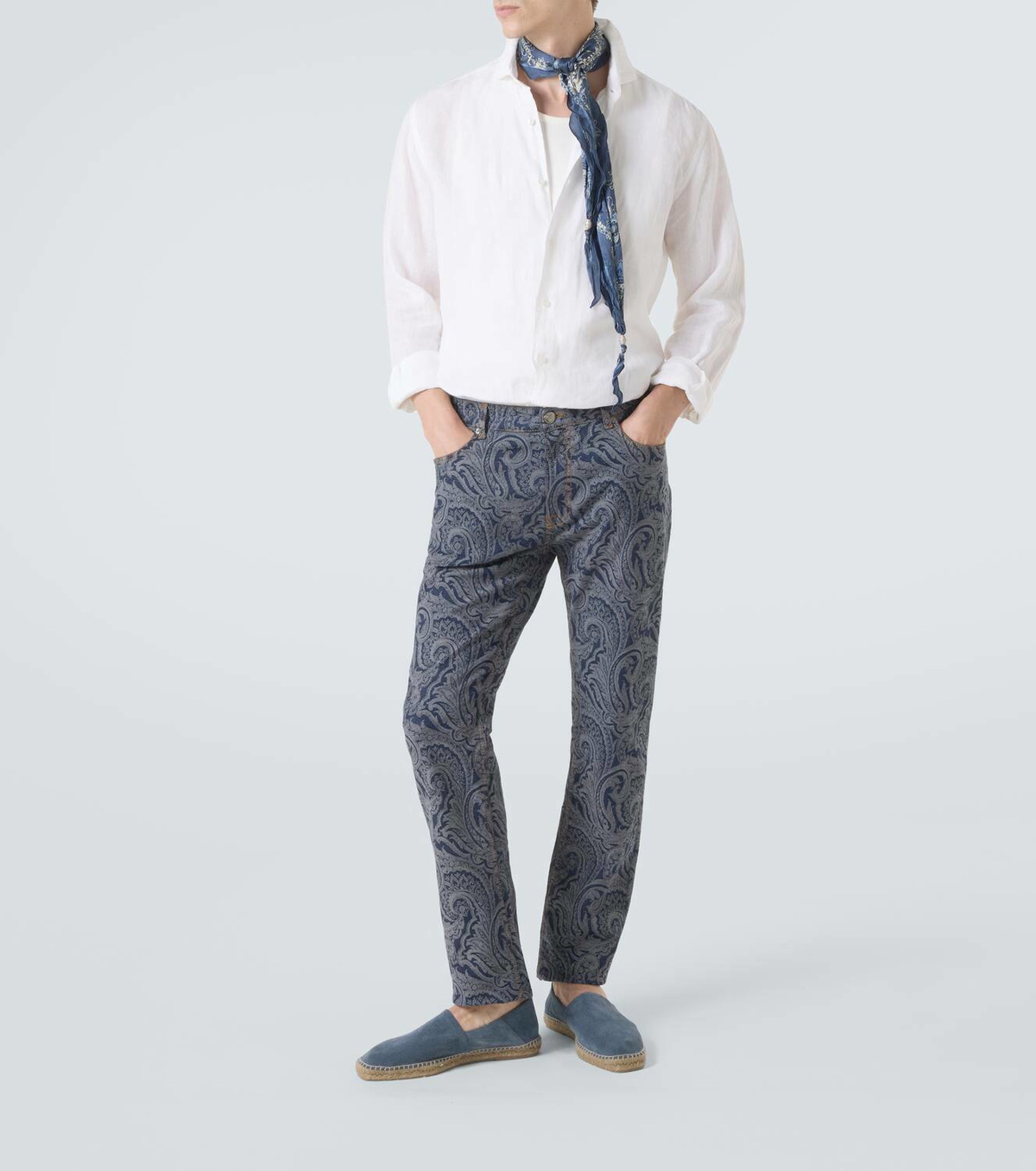 Etro Roma paisley slim jeans