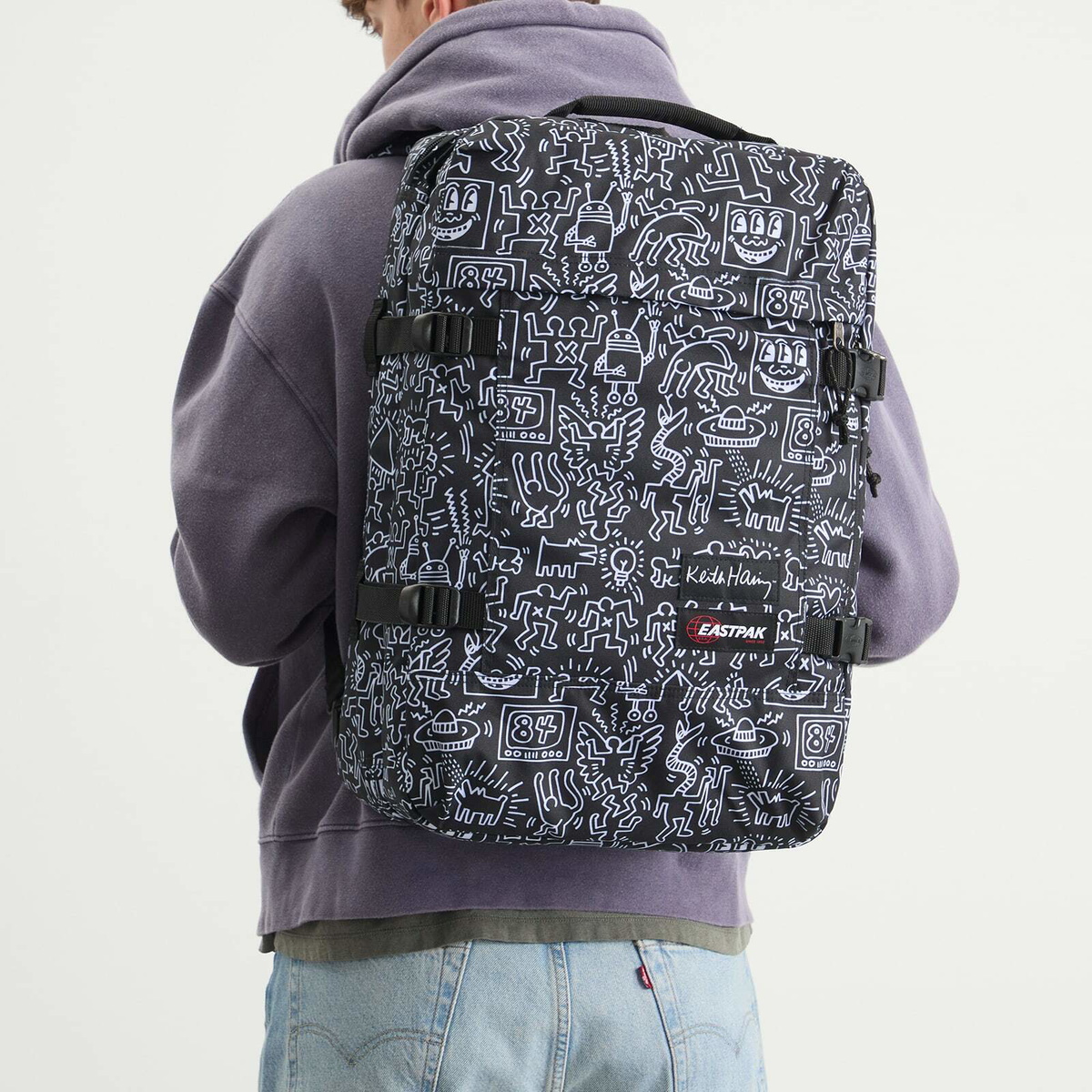 Eastpak x Keith Haring Travelpack Backpack in Black 
