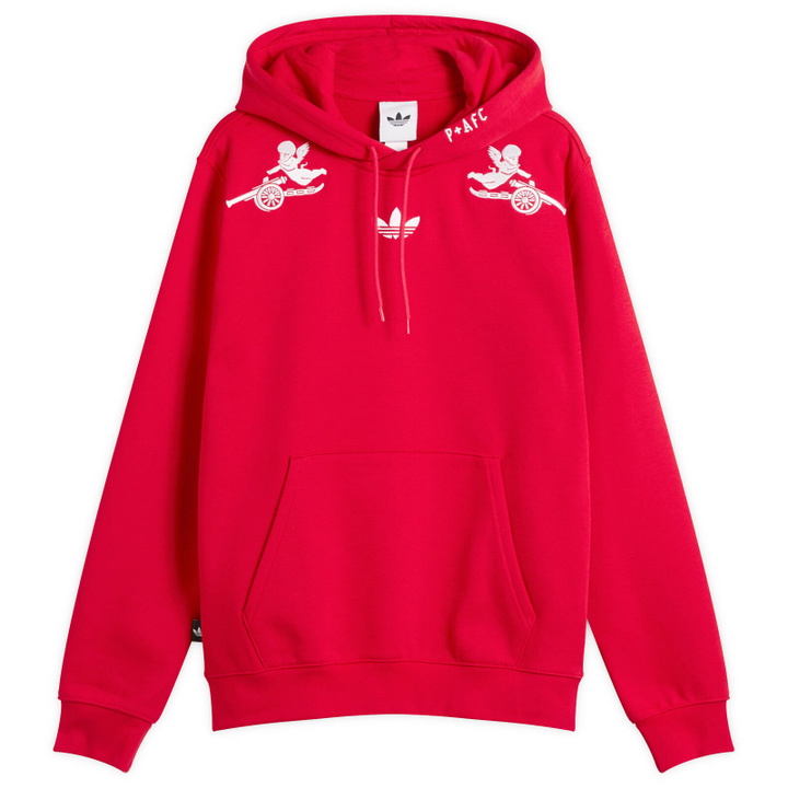 Photo: Adidas Men's x Places+Faces x Arsenal FC Hoodie in Better Scarlet