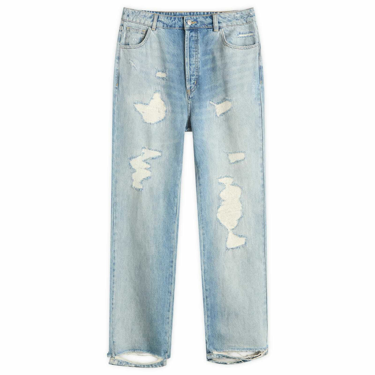 Cole Buxton Men's Repaired Jeans in Blue