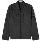 Stone Island Men's Supima Cotton Twill Stretch-TC Zip Shirt Jacket in Black