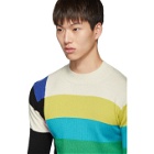 Christian Dada Multicolor Wool Bars Mock Neck Sweater