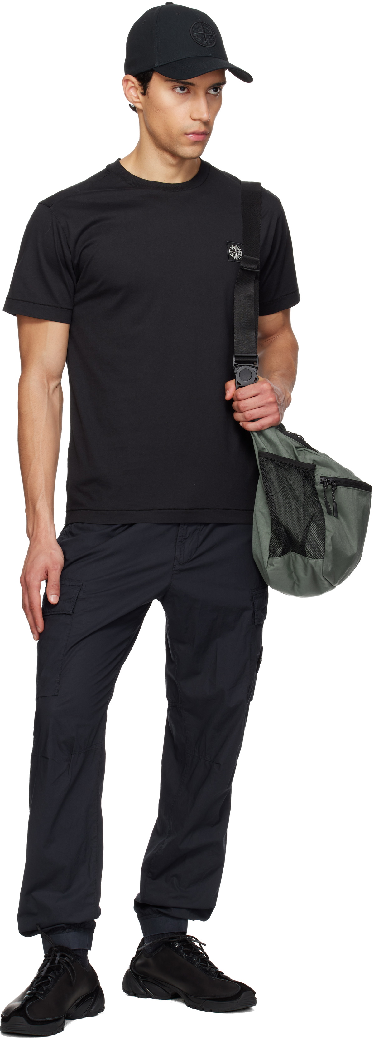Stone Island Navy 3100031 Stretch Organic Cotton Twill Cargo Pants