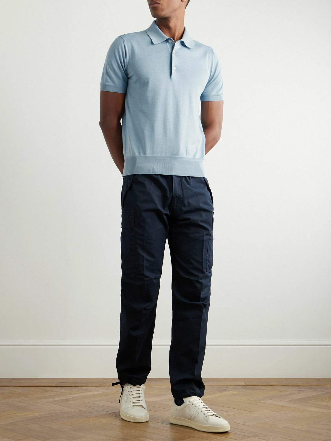 TOM FORD - Slim-Fit Cotton Polo Shirt - Blue TOM FORD