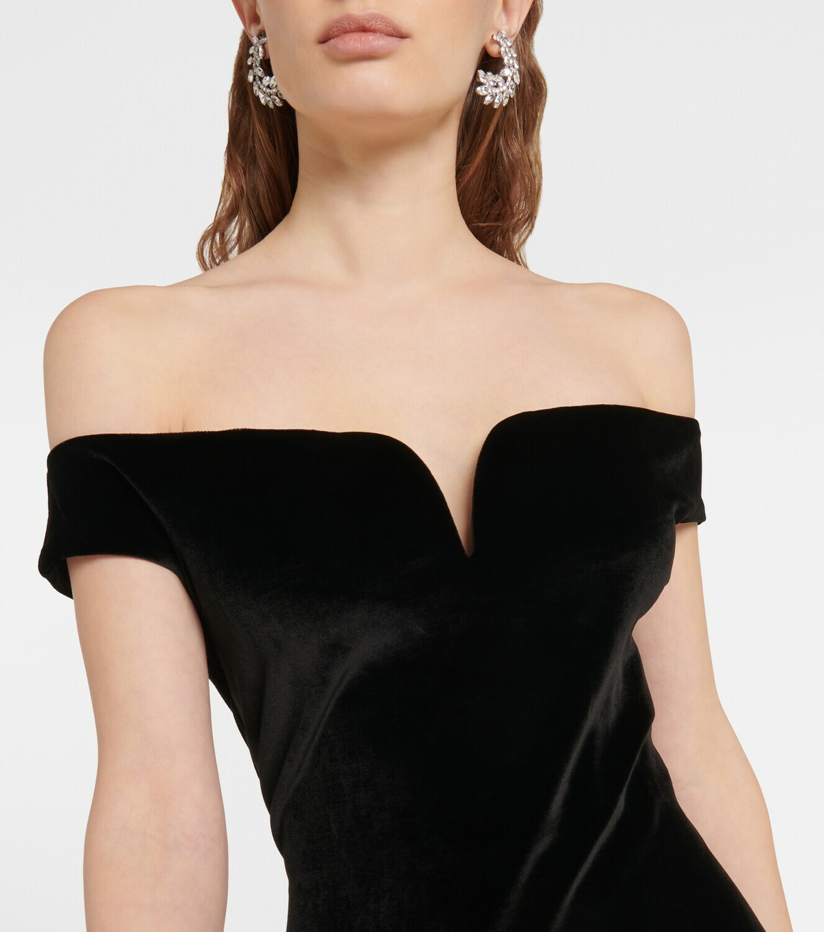 Nanushka - Lucy off-shoulder velvet maxi dress Nanushka