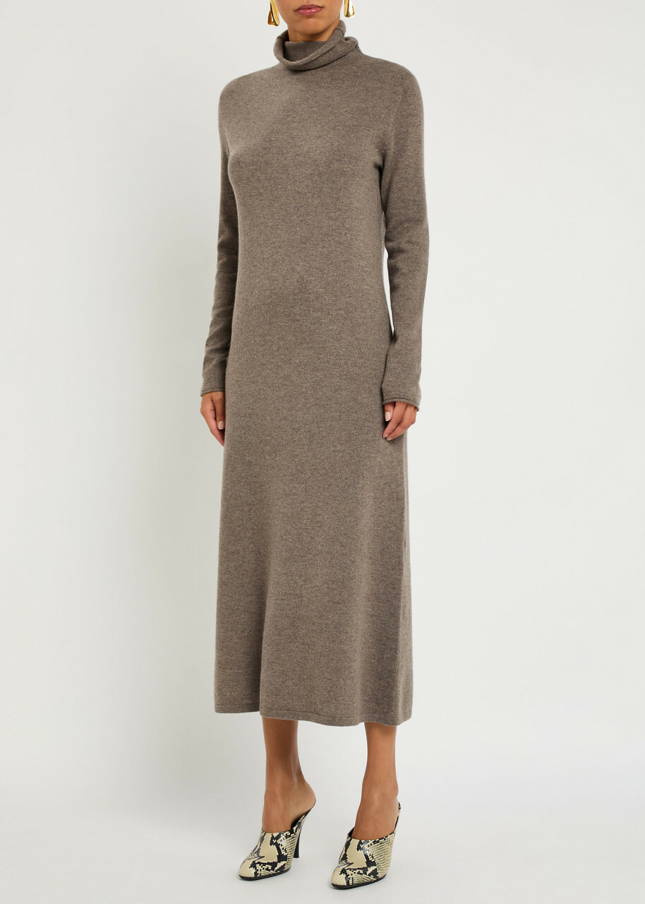 Lisa Yang Ailina Cashmere Midi Dress Brown