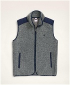Brooks Brothers Men's Big & Tall Teddy Fleece Zip Vest | Heather Grey
