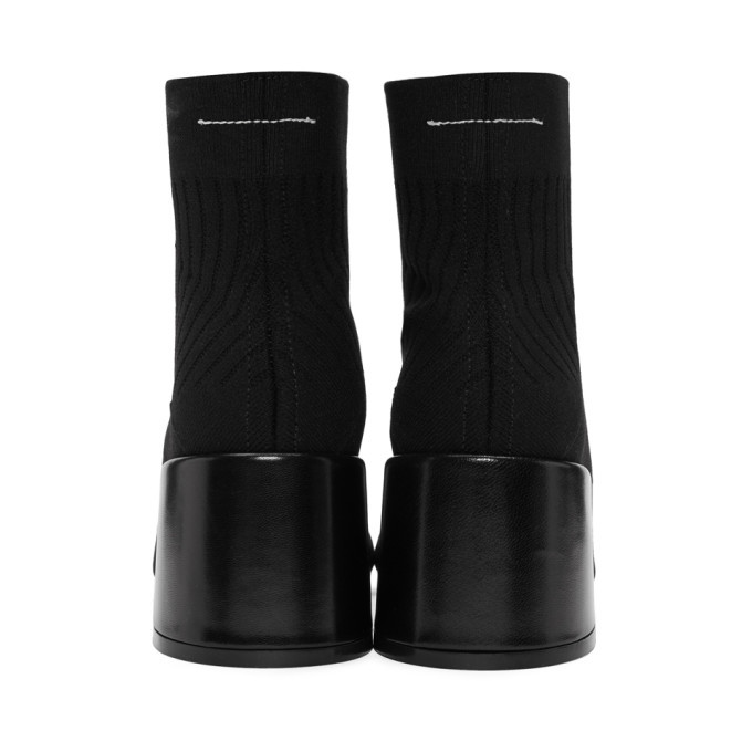 MM6 Maison Martin Margiela Black Logo Sock Boots MM6 Maison
