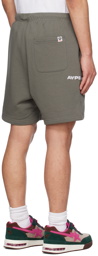 AAPE by A Bathing Ape Khaki Embroidered Shorts