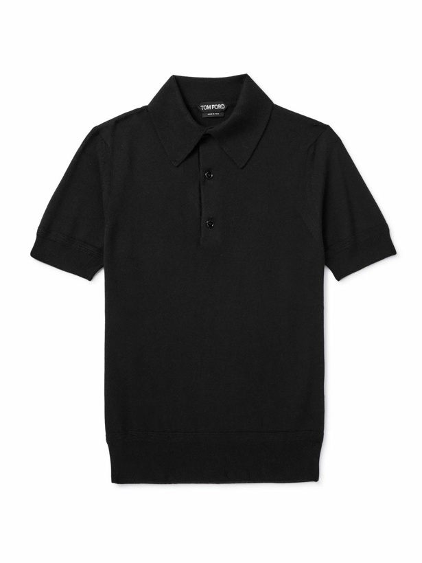 Photo: TOM FORD - Slim-Fit Cashmere and Silk-Blend Polo Shirt - Black