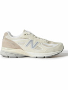 New Balance - Made in USA 990v4 Suede and Mesh Sneakers - White