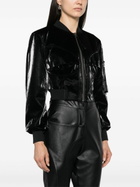 Elena Velez Onyx Black Patent Finish Fitted Jacket